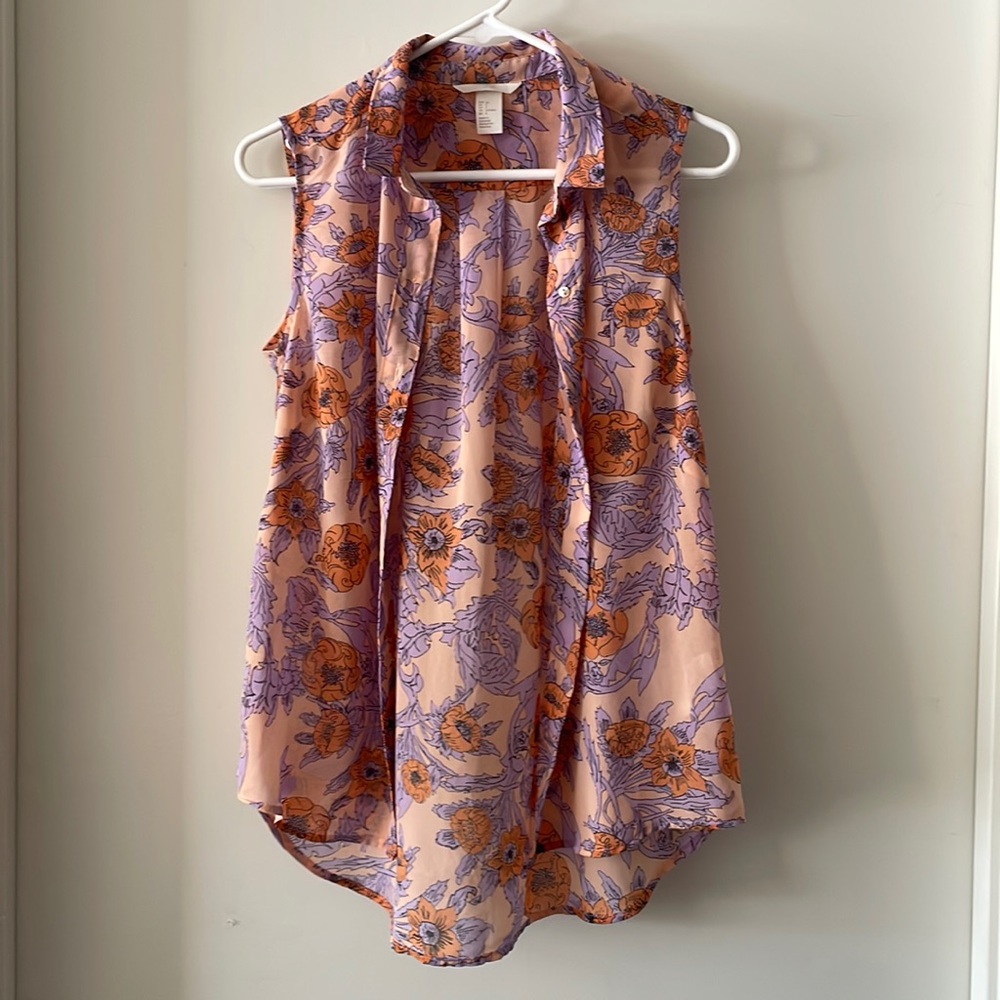 H&M Button-Front Floral Tank